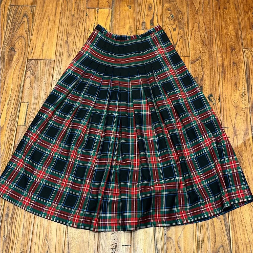Vintage Pendleton Tartan Plaid Pleated Maxi Skirt - Picture 1 of 8